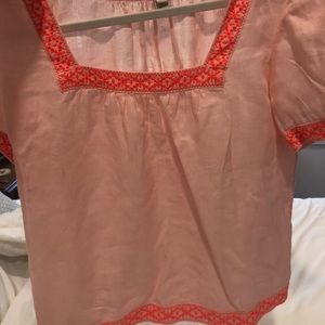 Jcrew Pink Linin Summer Tee